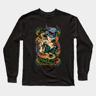 Lady Skull Long Sleeve T-Shirt